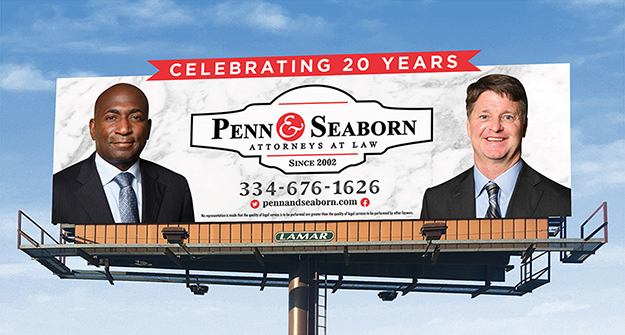 Celebrating 20 Years | Penn And Seaborn Attorneys At Law | Since 2002 | Photo of Myron Penn And Photo of Shane Seaborn